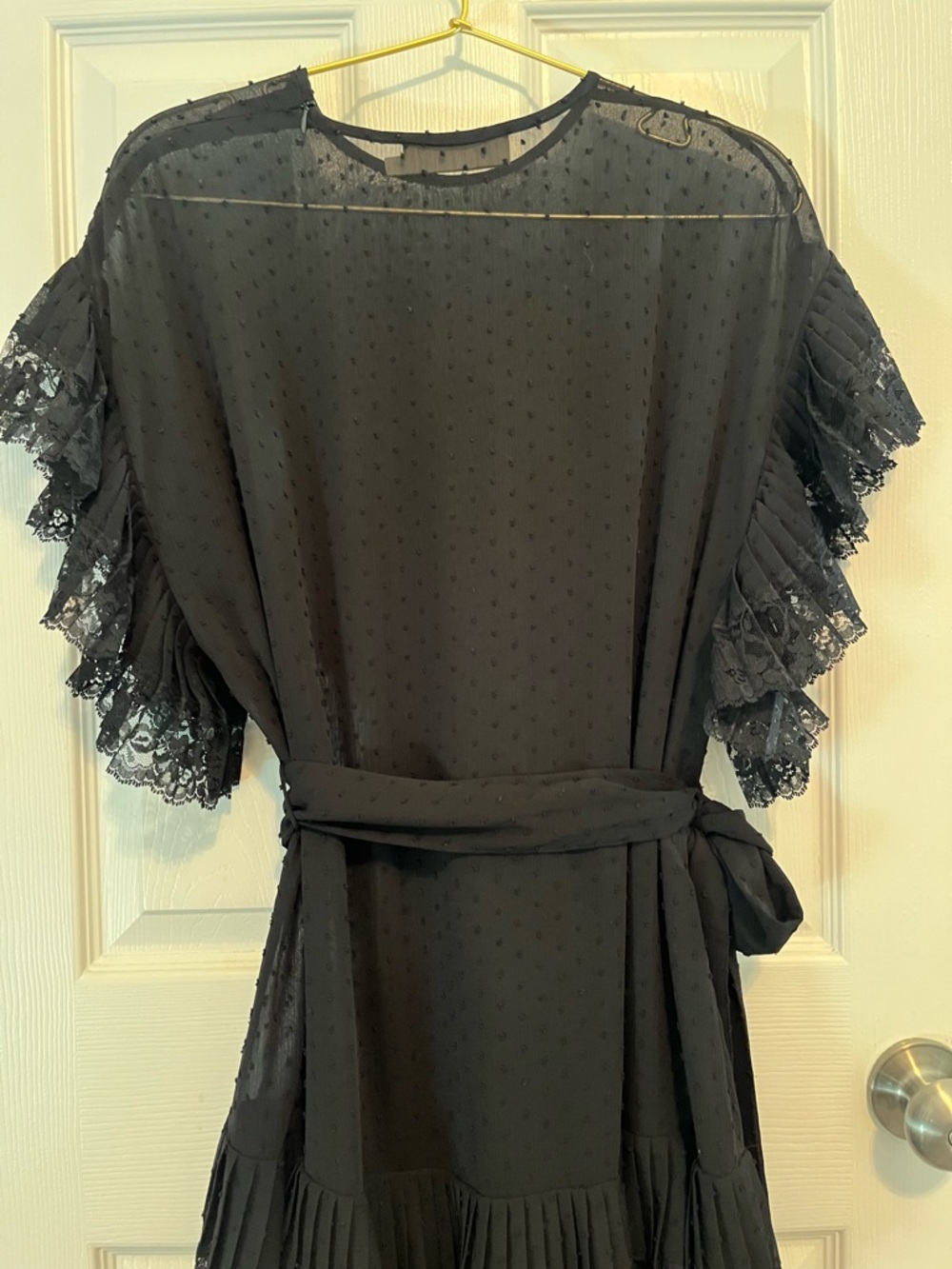 Zimmermann Espionage Frill Mini Dress Black Swiss Dot Lace Size 1 Rare - Picture 14 of 16